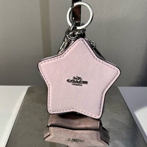 Coach Star Bag Charm Coin Case , Pink Pearl with silver hardware